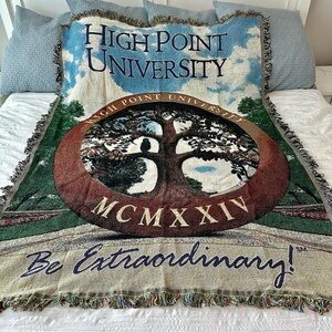 High Point University Woven Throw. Perfect to hang on your dorm room wall!